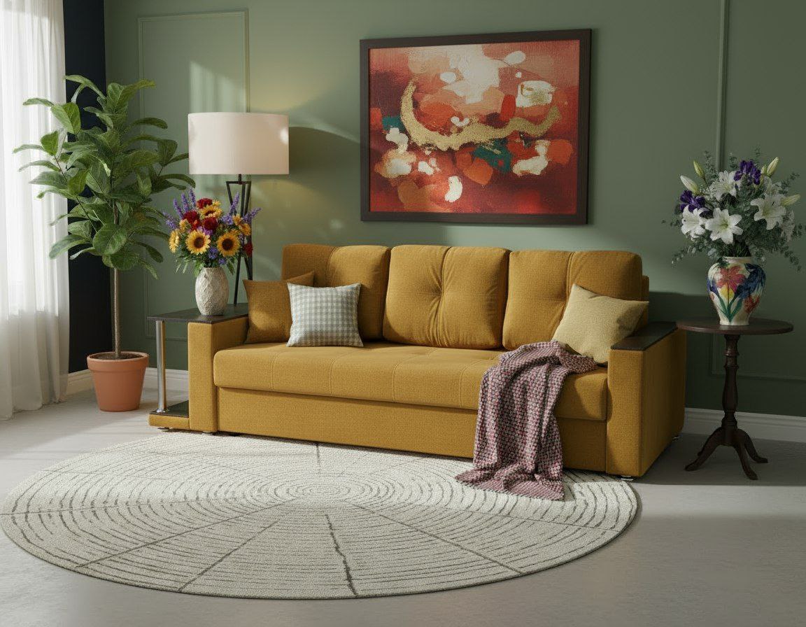 Диван прямой с полкой «Ясень»